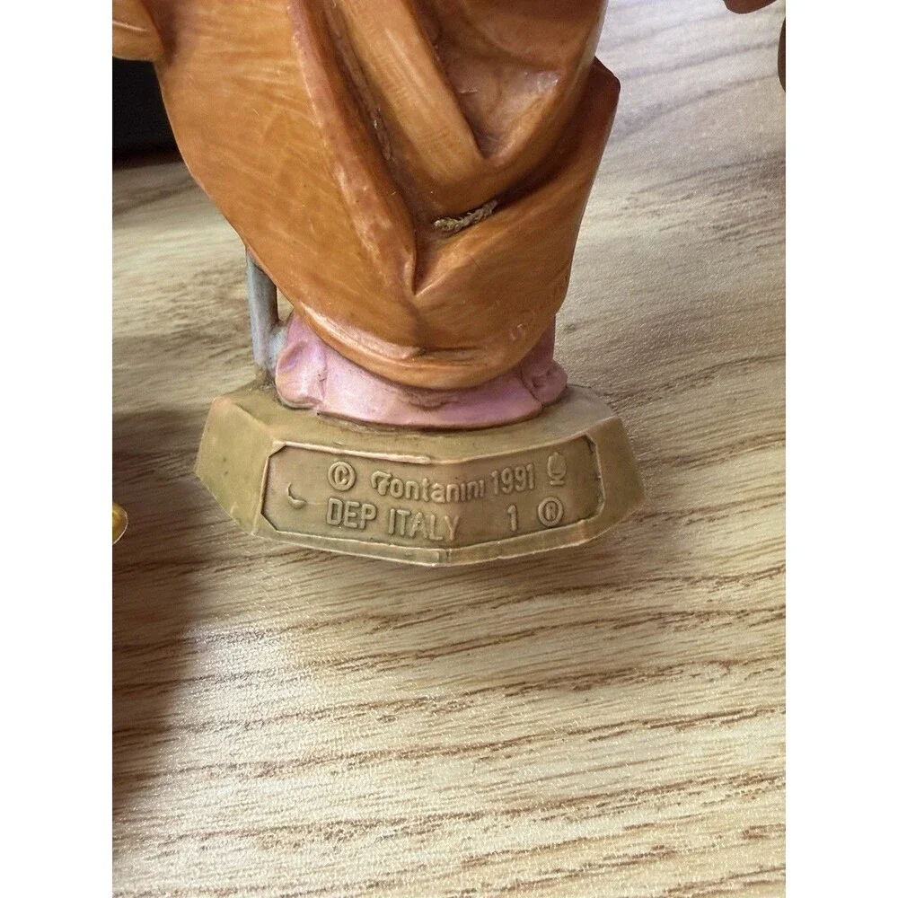Vintage Fontanini Nativity Set Holy Family Mary Joseph Baby Jesus Manger